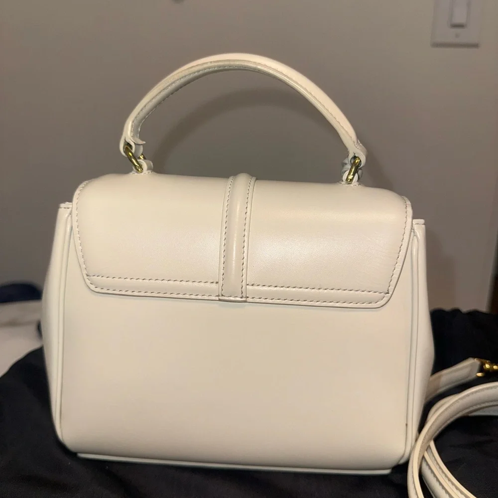 Celine 16 Top Handle Bag Smooth Calfskin Mini Cream